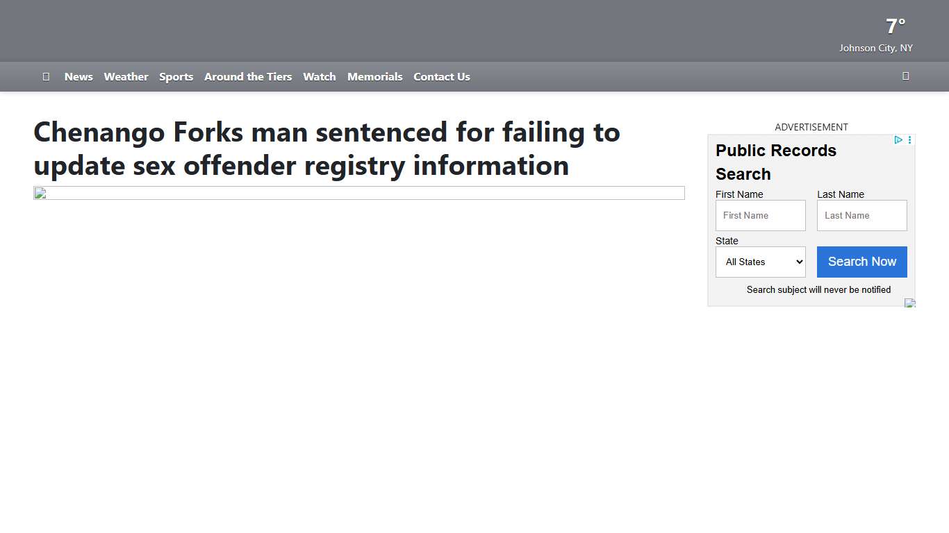 Chenango Forks man sentenced for failing to update sex offender registry information